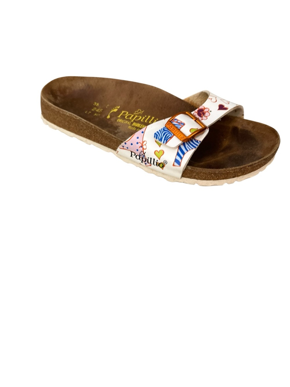 Birkenstock Papillio Madrid Slide Sandal 8 Floral Hearts Animal Print Art Deco - Picture 4 of 7